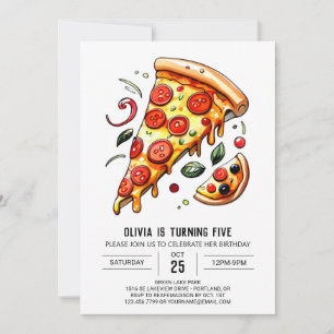 Invitation Enfants personnalisés Pizza Anniversaire