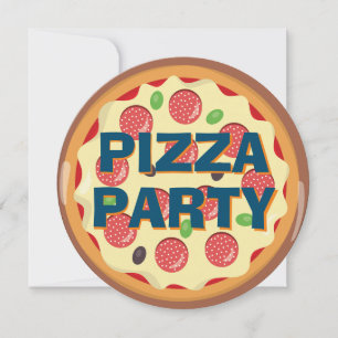 Invitation Enfants Pizza Party N'importe quel âge Anniversair