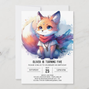 Invitation Enfants Renard Whimsical Anniversaire