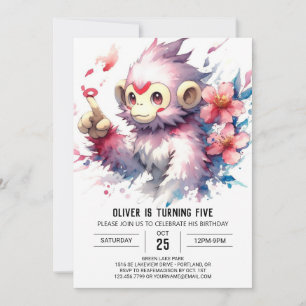 Invitation Enfants Singe des bois Anniversaire