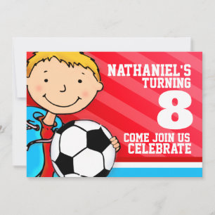 Invitation Enfants soccer / football sport anniversaire invit