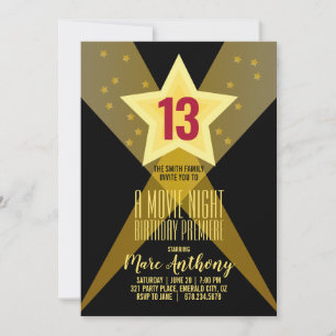 Invitation enfants TOUT âge vieux HOLLYWOOD ANNIVERSAIRE soir