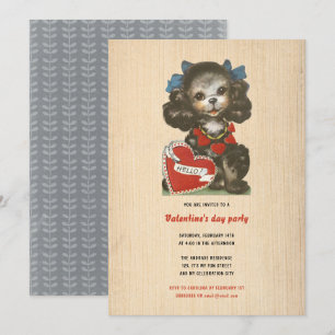 Invitation Enfants Valentine's Day Vacances Chien adorable Re