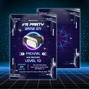 Invitation Enfants VR Jeu réalité virtuelle Fête d'anniversai