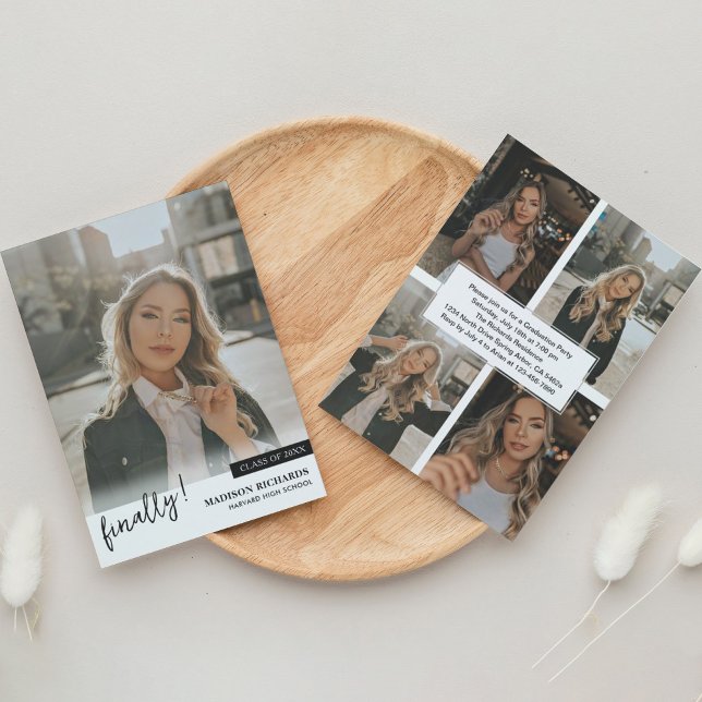 Invitation Enfin Photo Collage Graduation Party (Créateur téléchargé)