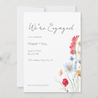 Invitation Engagement Party Invitation, Minimalist Floral
