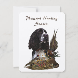 Invitation English Springer Spaniel avec faisan 