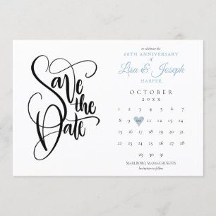 Invitation Enregistrer la date 60e anniversaire Calendrier Co