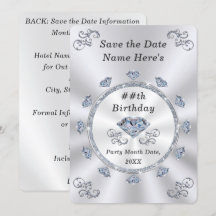 Enregistrer la date Anniversaire Invitations, N'IM