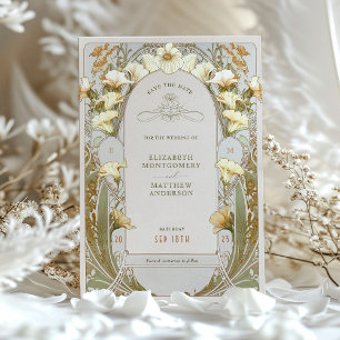 Invitation Enregistrer la date Art Nouveau Vintage par Mucha 