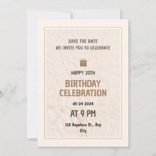 Invitation Enregistrer La Date Cadeau Crumpled 20e Anniversai