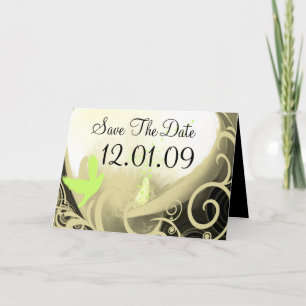 Invitation Enregistrer la date Cala Lily - Tan et vert