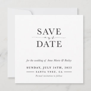 Invitation ENREGISTRER LA DATE conception personnalisée Anne 