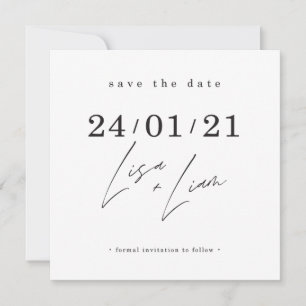 Invitation ENREGISTRER LA DATE conception personnalisée pour 