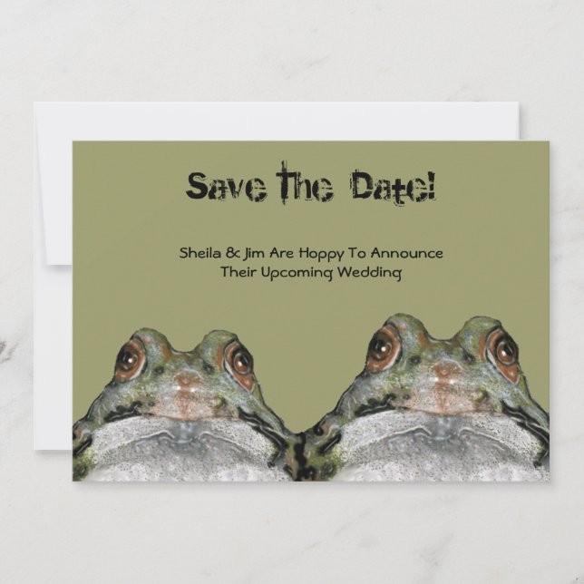Invitation Enregistrer La Date : Couple De Grenouille : Hoppy (Devant)