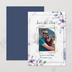 Invitation Enregistrer la date de l'aquarelle Brouiller les f