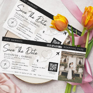 Invitation Enregistrer la date de l'embarquement Pass Black D