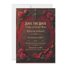 Enregistrer la date gothique avec rose rouge et sc