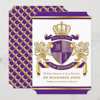Invitation Enregistrer la date Manteau d'armoiries Emblème de