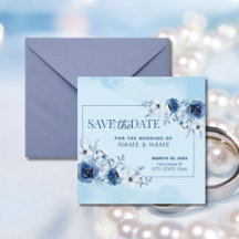 Enregistrer la date Mariage Aquarelle bleue Floral