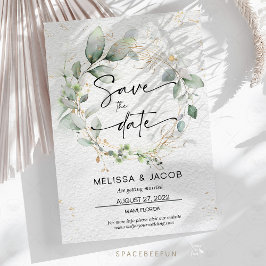 Invitation Enregistrer la date Mariage Floral Minimaliste Ver