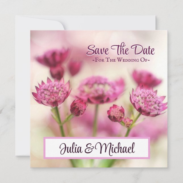 Invitation Enregistrer la date Mariage Floral Pink Photo (Devant)