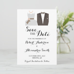 Invitation Enregistrer la date Mariage mariée et mariée