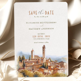 Invitation Enregistrer la date Mariage toscan San Gimignano I