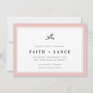 Invitation ENREGISTRER LA DATE moderne sprig mignon bordure r