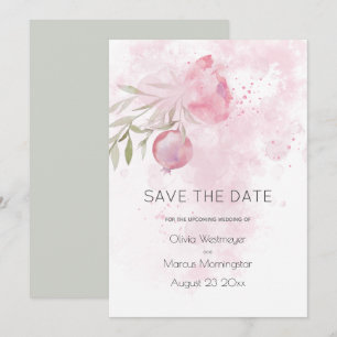Invitation Enregistrer la date Pale Rose Cottage Rose et Rose