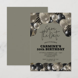Invitation Enregistrer la date Pewter 50e anniversaire
