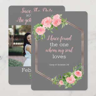 Invitation Enregistrer la date photo de la bible florale
