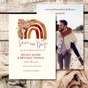 Invitation Enregistrer la date photo la terre tonalité boho a