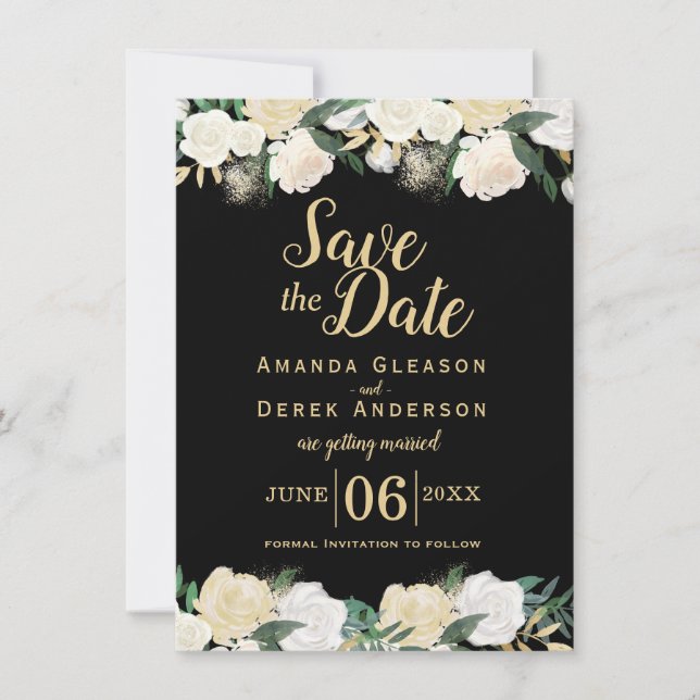 Invitation Enregistrer la date romantique de la photo (Devant)