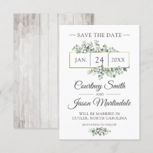 Invitation Enregistrer la date Southern Cotton Mariage campag