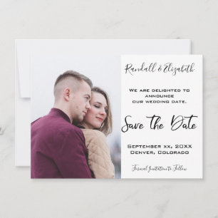 Invitation Enregistrer la date Stylish Purple Photo personnal