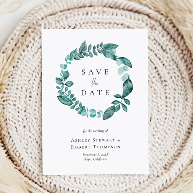 Invitation Enregistrer la date Turquoise Mariage d'aquarelle  (Créateur téléchargé)