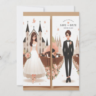 Invitation Enregistrer la date : une histoire d'amour commenc