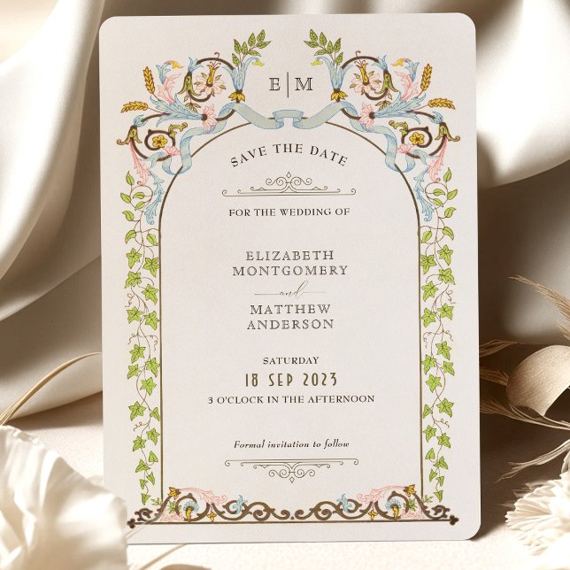 Invitation Enregistrer la date Victorian Royal Elegance Maria (Créateur téléchargé)