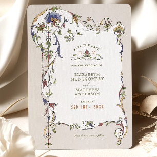 Invitation Enregistrer la date Vintage Victorian Belle Epoque