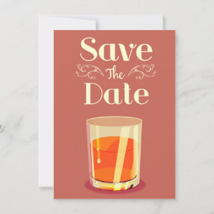 Invitation Enregistrer La Date Vintage Whiskey Drink