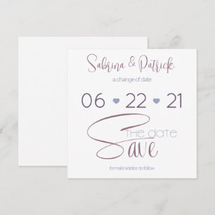Invitation Enregistrer la typographie de date Dusty Plum