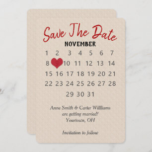 Invitation Enregistrer le calendrier du Mariage de date sur l