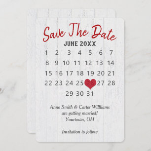 Invitation Enregistrer le calendrier Mariage de date sur le b