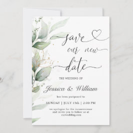 Invitation Enregistrer notre nouvelle date reportée Aquarelle