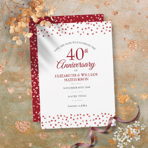 Invitation Enregistrez la date 40e anniversaire de mariage Ru