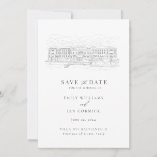 Invitation Enregistrez la date avec illustration de lieu pers