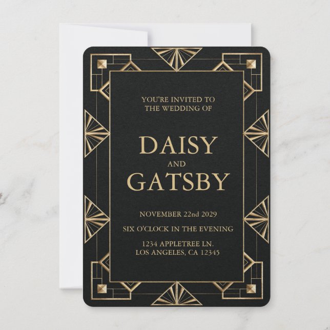 Invitation Enregistrez la date de votre Grand Gatsby (Dos)