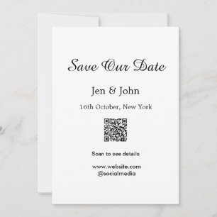 Invitation Enregistrez notre date Scannez le QR pour les déta