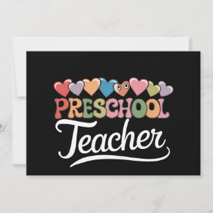 Invitation Enseignant en maternelle Premier jour Groovy Retou